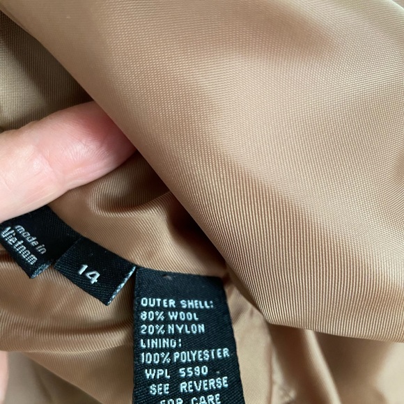 Calvin Klein Womens Peacoat Jacket Beige Size 14 Wool - Picture 6 of 7